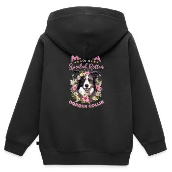 Border Collie Dog - Maman d’un pourri gâté - Sweat Premium à capuche zippé enfant bio - noir - Dos - AI Model Kid Male (0cm)