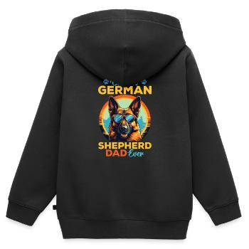 Dog Breed Coolest German Shepherd Dad Ever - Kids Premium Organic Zip-up Hoodie - black - Back - AI Model Kid Male (0cm)