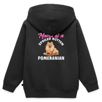 Pom Dog Pom-Pom - Maman d’un pourri gâté - Sweat Premium à capuche zippé enfant bio - noir - Dos - AI Model Kid Male (0cm)