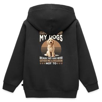 Goldendoodle Dog Owner - Kinder Premium Organic Zip Hoodie - Schwarz - Hinten - AI Model Kid Male (0cm)