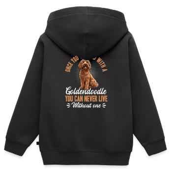 Goldendoodle Dog Owner - Kinder Premium Organic Zip Hoodie - Schwarz - Hinten - AI Model Kid Male (0cm)