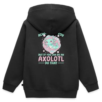 Cute Axolotl Always Be You - Kinder Premium Organic Zip Hoodie - Schwarz - Hinten - AI Model Kid Male (0cm)