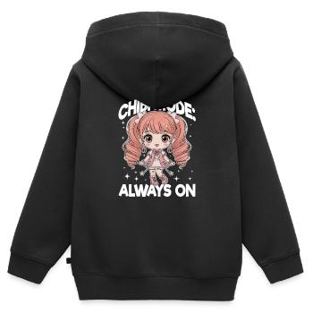 Anime Chibi Kawaii - Kids Premium Organic Zip-up Hoodie - black - Back - AI Model Kid Male (0cm)