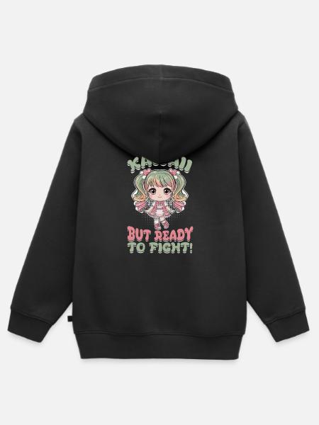 Anime Chibi Kawaii - Kinder Premium Organic Zip Hoodie - Schwarz