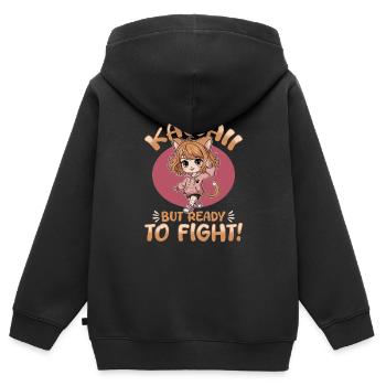 Anime Chibi Kawaii - Kids Premium Organic Zip-up Hoodie - black - Back - AI Model Kid Male (0cm)
