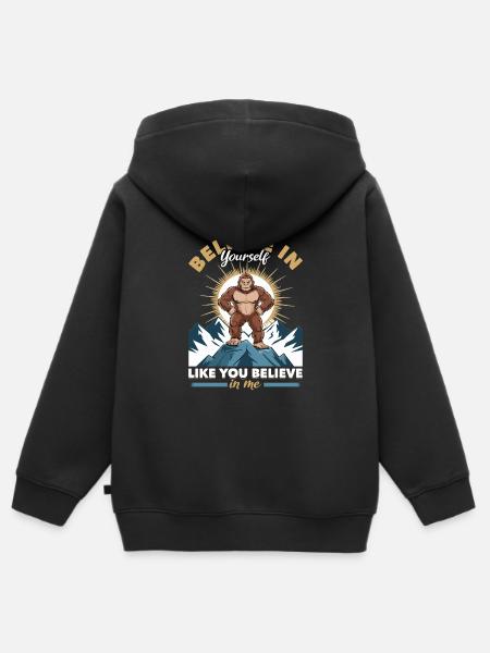 Bigfoot Sasquatch - Kinder Premium Organic Zip Hoodie - Schwarz