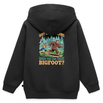 Bigfoot Sasquatch - Sweat Premium à capuche zippé enfant bio - noir - Dos - AI Model Kid Male (0cm)