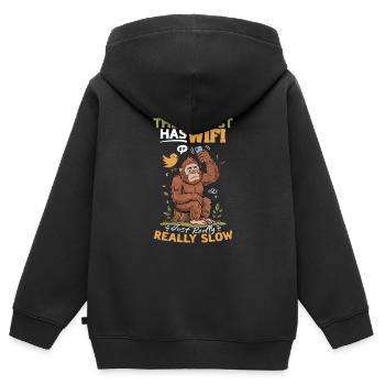 Bigfoot Sasquatch - Kids Premium Organic Zip-up Hoodie - black - Back - AI Model Kid Male (0cm)