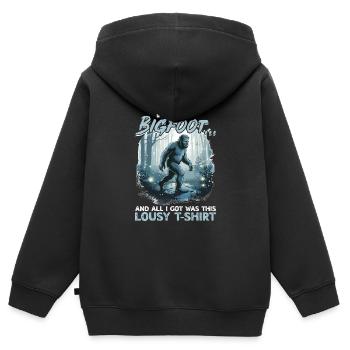 Bigfoot Sasquatch - Sweat Premium à capuche zippé enfant bio - noir - Dos - AI Model Kid Male (0cm)