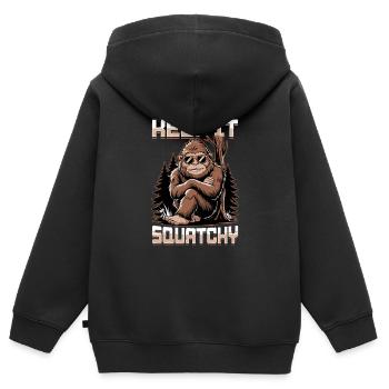 Bigfoot Sasquatch - Sweat Premium à capuche zippé enfant bio - noir - Dos - AI Model Kid Male (0cm)