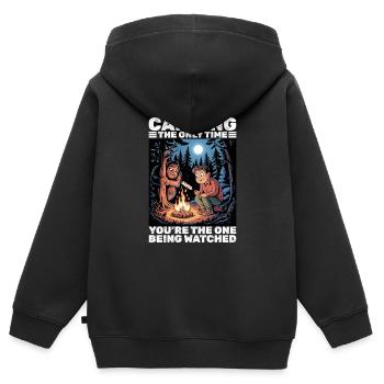 Bigfoot Sasquatch - Sweat Premium à capuche zippé enfant bio - noir - Dos - AI Model Kid Male (0cm)