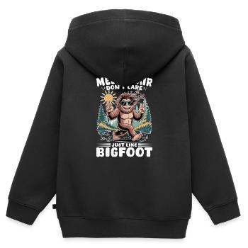 Bigfoot Sasquatch - Sweat Premium à capuche zippé enfant bio - noir - Dos - AI Model Kid Male (0cm)