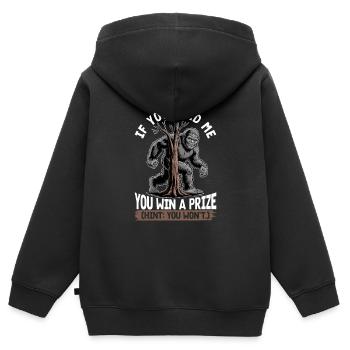 Bigfoot Sasquatch - Sweat Premium à capuche zippé enfant bio - noir - Dos - AI Model Kid Male (0cm)