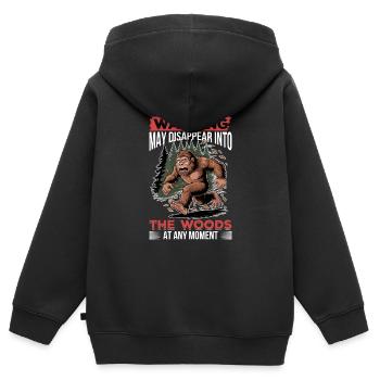 Bigfoot Sasquatch - Sweat Premium à capuche zippé enfant bio - noir - Dos - AI Model Kid Male (0cm)