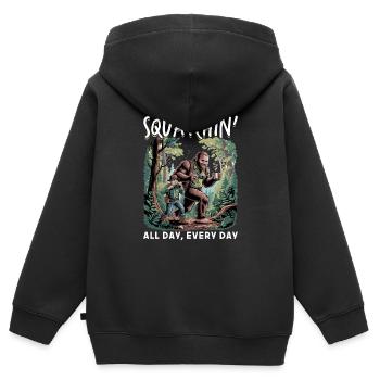 Bigfoot Sasquatch - Sweat Premium à capuche zippé enfant bio - noir - Dos - AI Model Kid Male (0cm)