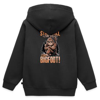 Bigfoot Sasquatch - Sweat Premium à capuche zippé enfant bio - noir - Dos - AI Model Kid Male (0cm)