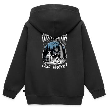 Bigfoot Sasquatch - Sweat Premium à capuche zippé enfant bio - noir - Dos - AI Model Kid Male (0cm)