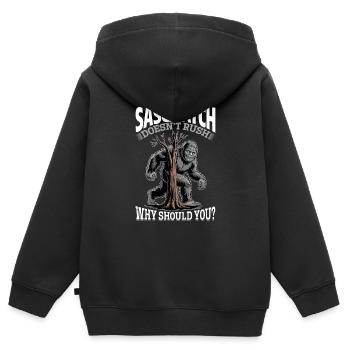 Bigfoot Sasquatch - Sweat Premium à capuche zippé enfant bio - noir - Dos - AI Model Kid Male (0cm)