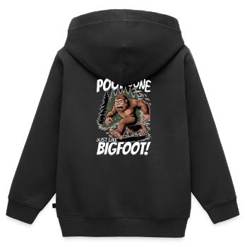 Bigfoot Sasquatch - Sweat Premium à capuche zippé enfant bio - noir - Dos - AI Model Kid Male (0cm)