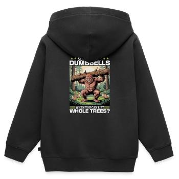 Bigfoot Sasquatch - Sweat Premium à capuche zippé enfant bio - noir - Dos - AI Model Kid Male (0cm)
