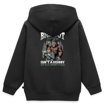 Bigfoot Sasquatch - Sweat Premium à capuche zippé enfant bio - noir - Dos - AI Model Kid Male (0cm)