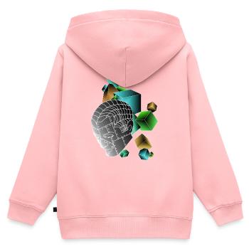 Roboter mit Würfeln bunt - Kinder Premium Organic Zip Hoodie - Rosa - Hinten - AI Model Kid Female (0cm)