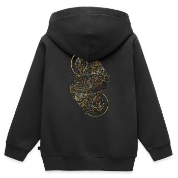 Groß Wikinger Ornament - Kinder Premium Organic Zip Hoodie - Schwarz - Hinten - AI Model Kid Male (0cm)