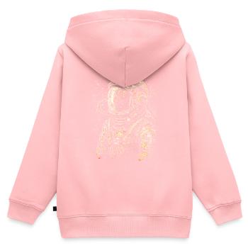 Astronaute au look rétro - Sweat Premium à capuche zippé enfant bio - rose - Dos - AI Model Kid Female (0cm)