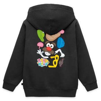 Mr. Potato Head Körperteile Durcheinander - Kinder Premium Organic Zip Hoodie - Schwarz - Hinten - AI Model Kid Male (0cm)