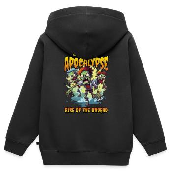 Zombie Apocalypse Halloween Zombie Hunter Undead - Sweat Premium à capuche zippé enfant bio - noir - Dos - AI Model Kid Male (0cm)