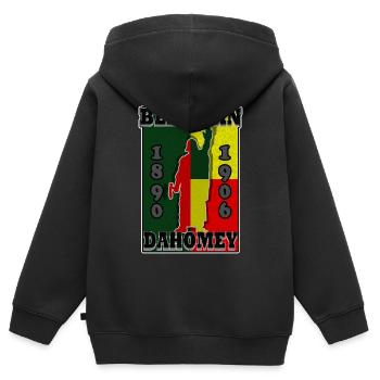 Behanzin King of Dahomey - Sweat Premium à capuche zippé enfant bio - noir - Dos - AI Model Kid Male (0cm)