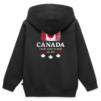 Canada Kanada Amerika maple leaf Flagge Fahne - Kinder Premium Organic Zip Hoodie - Schwarz - Hinten - AI Model Kid Male (0cm)