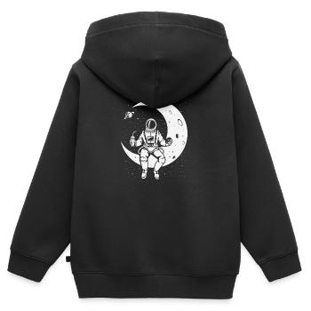 Faites une pause (W) - Sweat Premium à capuche zippé enfant bio - noir - Dos - AI Model Kid Male (0cm)