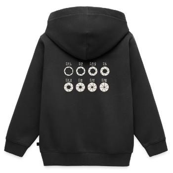 Blende Blendeneinstellung Spiegelreflex Geschenk - Kinder Premium Organic Zip Hoodie - Schwarz - Hinten - AI Model Kid Male (0cm)