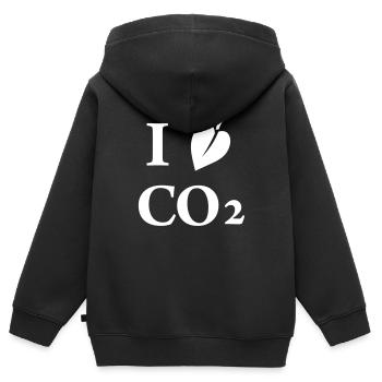 i love co2 - Sweat Premium à capuche zippé enfant bio - noir - Dos - AI Model Kid Male (0cm)