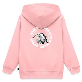 Ohne Ziegen sinnlos | Burenziegen | Ziegenfan - Kinder Premium Organic Zip Hoodie - Rosa - Hinten - AI Model Kid Female (0cm)