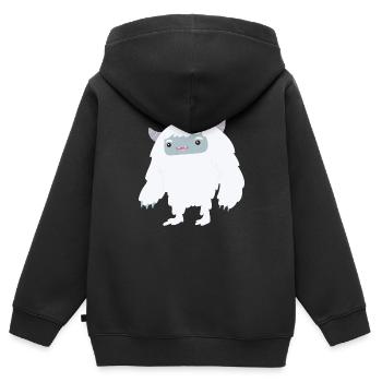 Yeti - Sweat Premium à capuche zippé enfant bio - noir - Dos - AI Model Kid Male (0cm)