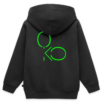 Oberkochen - Oko - Kinder Premium Organic Zip Hoodie - Schwarz - Hinten - AI Model Kid Male (0cm)