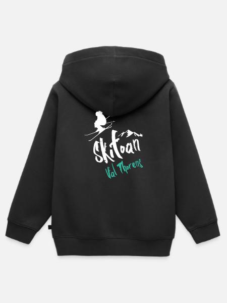 Skifahren Val Thorens - Kinder Premium Organic Zip Hoodie - Schwarz