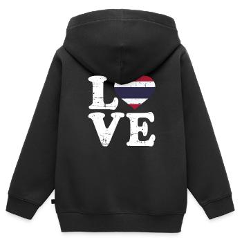 Thailand - Kinder Premium Organic Zip Hoodie - Schwarz - Hinten - AI Model Kid Male (0cm)