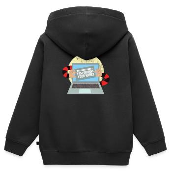 Hacking Phishing I am reading your Mails - Kids Premium Organic Zip-up Hoodie - black - Back - AI Model Kid Male (0cm)