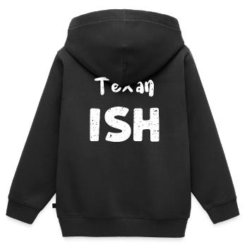Texan Ish - Texas - Sweat Premium à capuche zippé enfant bio - noir - Dos - AI Model Kid Male (0cm)