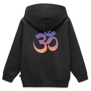 Om Yoga - Kinder Premium Organic Zip Hoodie - Schwarz - Hinten - AI Model Kid Male (0cm)