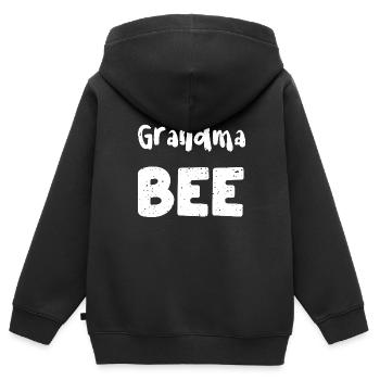 Grand-mère Abeille - Grand-mère - Sweat Premium à capuche zippé enfant bio - noir - Dos - AI Model Kid Male (0cm)