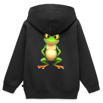 Frog Costume Tree Frog Funny Red-Eyed Tree Frog - Kids Premium Organic Zip-up Hoodie - black - Back - AI Model Kid Male (0cm)