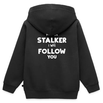 Personal Stalker I Will Follow You - Kinder Premium Organic Zip Hoodie - Schwarz - Hinten - AI Model Kid Male (0cm)