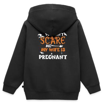 Vous ne pouvez pas me faire peur ma femme est pr... - Sweat Premium à capuche zippé enfant bio - noir - Dos - AI Model Kid Male (0cm)