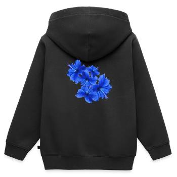 Hibiskushibiscus,Flower,Lotus,Blossom,Floral - Kids Premium Organic Zip-up Hoodie - black - Back - AI Model Kid Male (0cm)