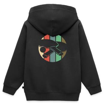 Tischtennis Tischtenniskelle vintage retro - Kinder Premium Organic Zip Hoodie - Schwarz - Hinten - AI Model Kid Male (0cm)