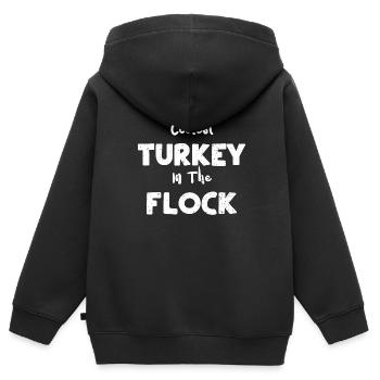 Coolest Turkey In The Flock - Kinder Premium Organic Zip Hoodie - Schwarz - Hinten - AI Model Kid Male (0cm)
